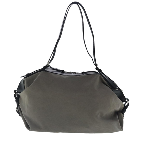 SAINT LAURENT Shoulder Bag Canvas Leather Gray Black Silver Auth bs19151 - Picture 3 of 16